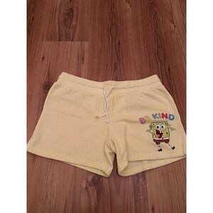 SpongeBob SquarePants Shorts Womens Medium Yellow Be Kind Lounge Nickelodeon